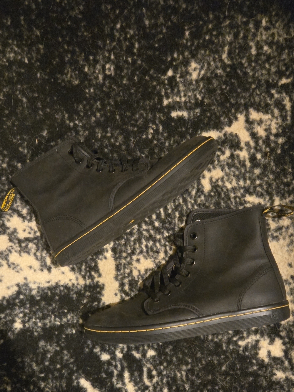 Dr Marten Wax Leather Black Classic High-Top Casual Boots